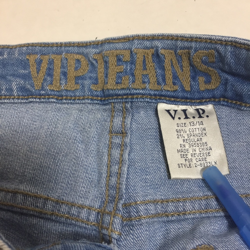 Vip Distressed Painted Patch Patched Straight Leg… - image 6